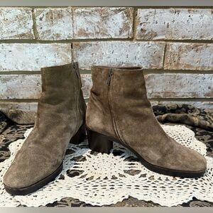 Prada Brown Suede Leather Ankle Boots Size US 6 Zip Up